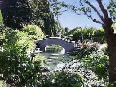Photo of the pond area in the Oakes Garden Theatre